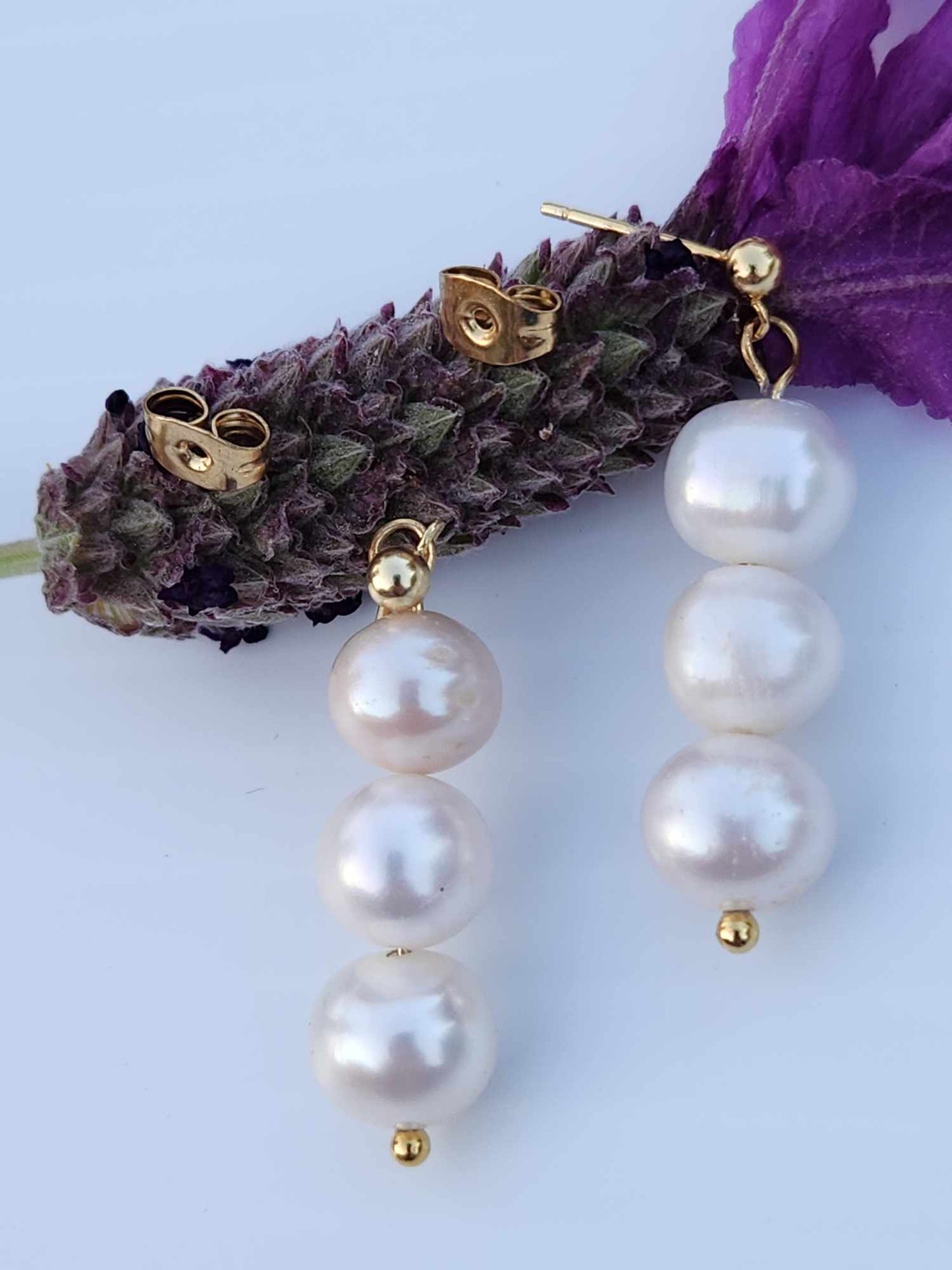 Lily of the Valley Pearl Drop Earrings