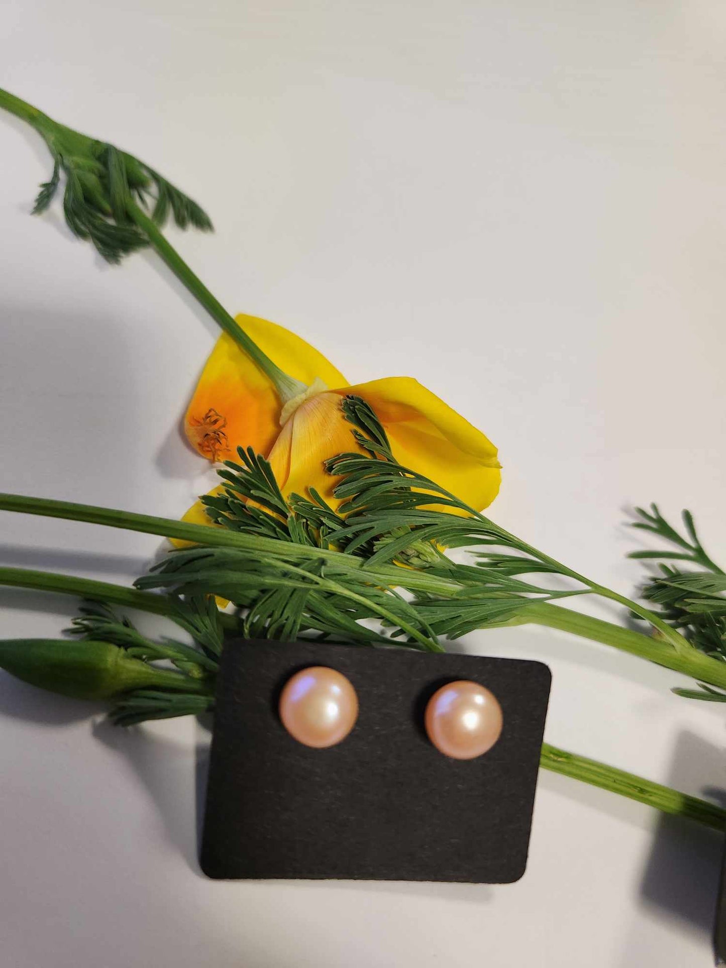Lavender Pearl Silver Earring Studs | Freshwater Pearl Studs