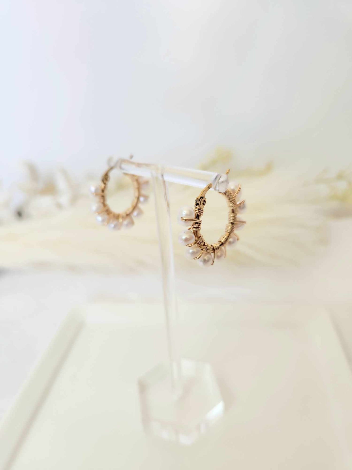 Snowdrop Sparkle Pearl Earrings