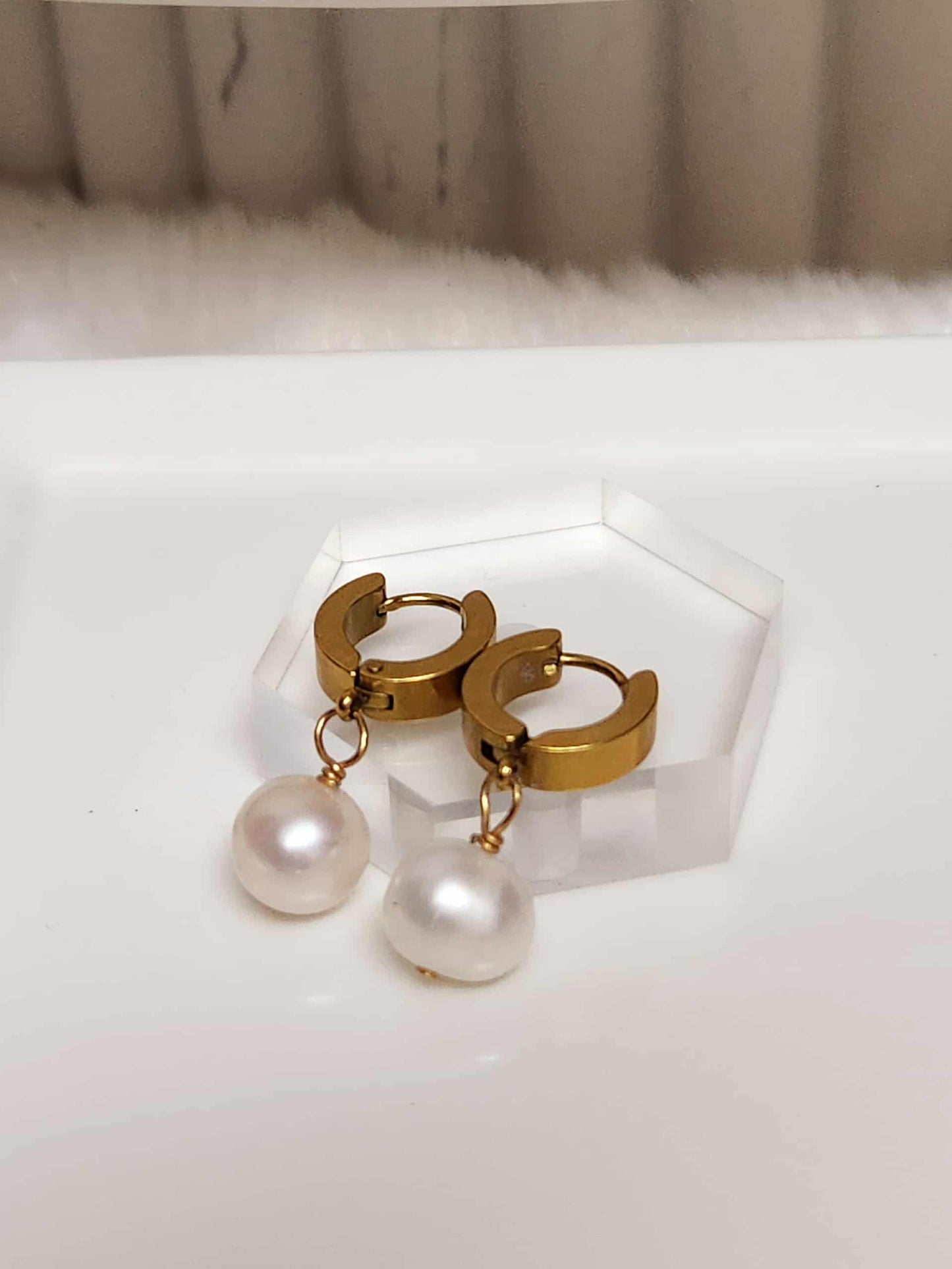 Dainty Marigold Pearl Drop| Fresh water Pearl Jewelry