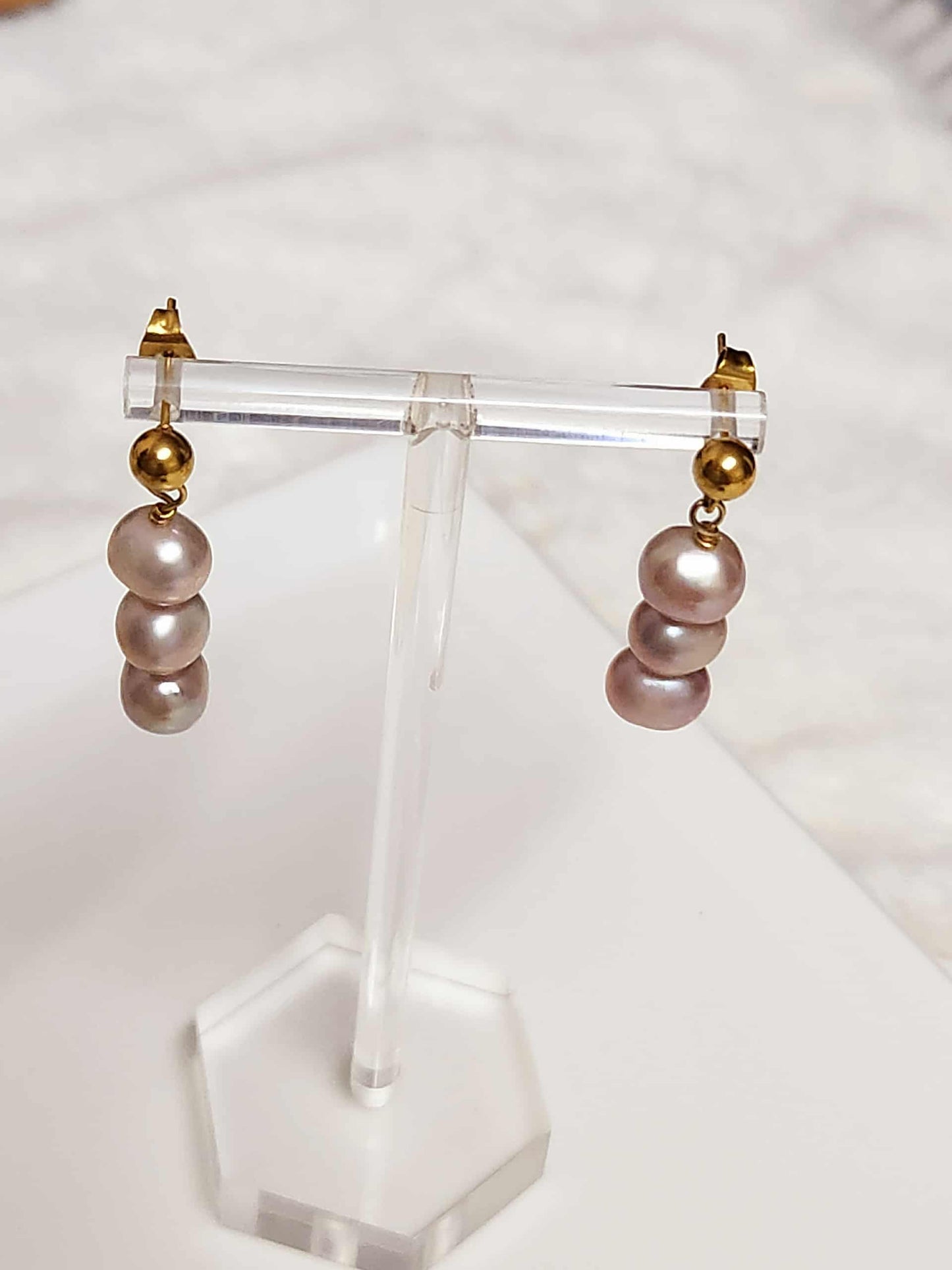 Lily of the Valley Pearl Drop Earrings