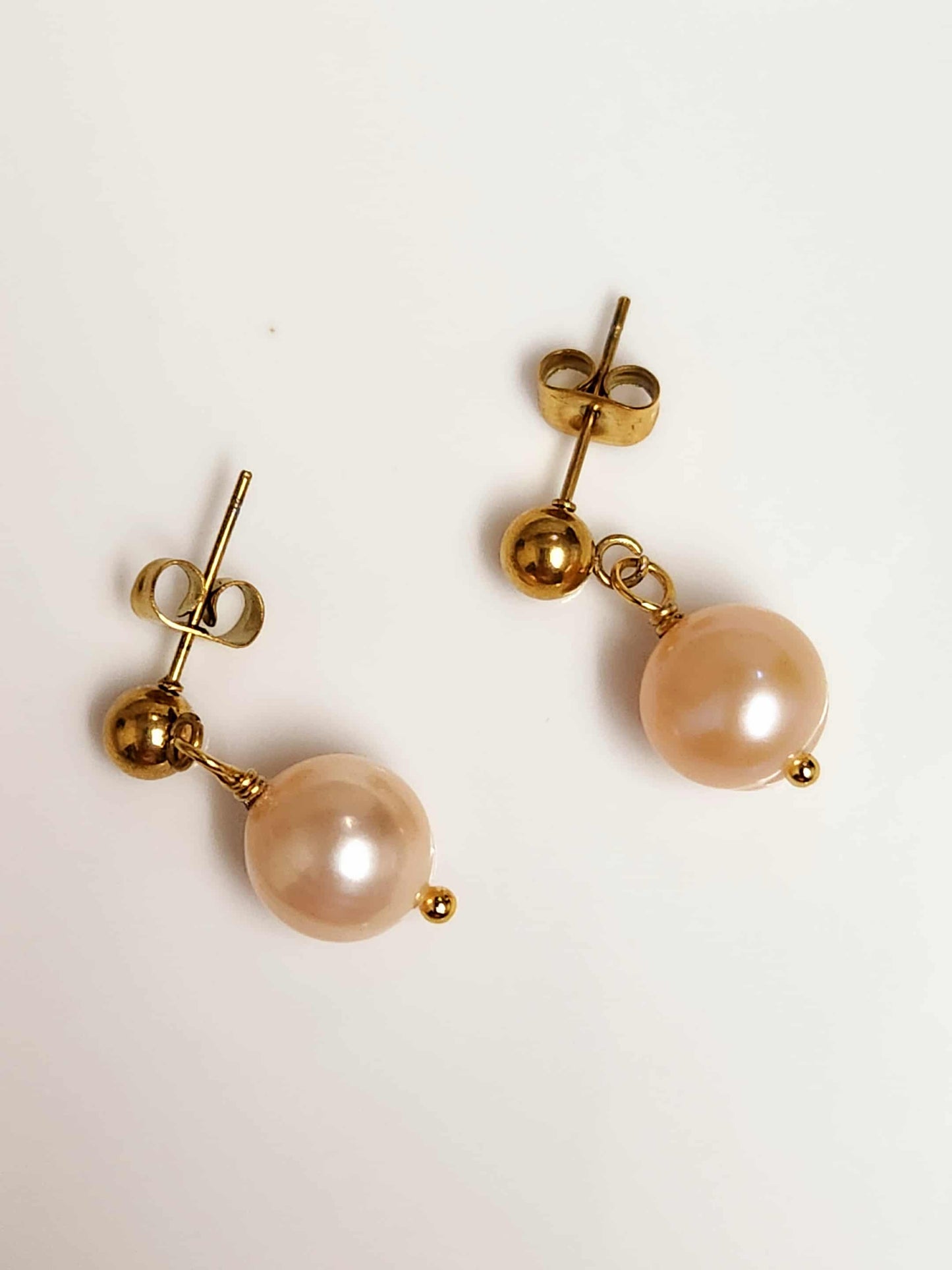 Bluebell Bliss Pink Pearl Gold Earrings