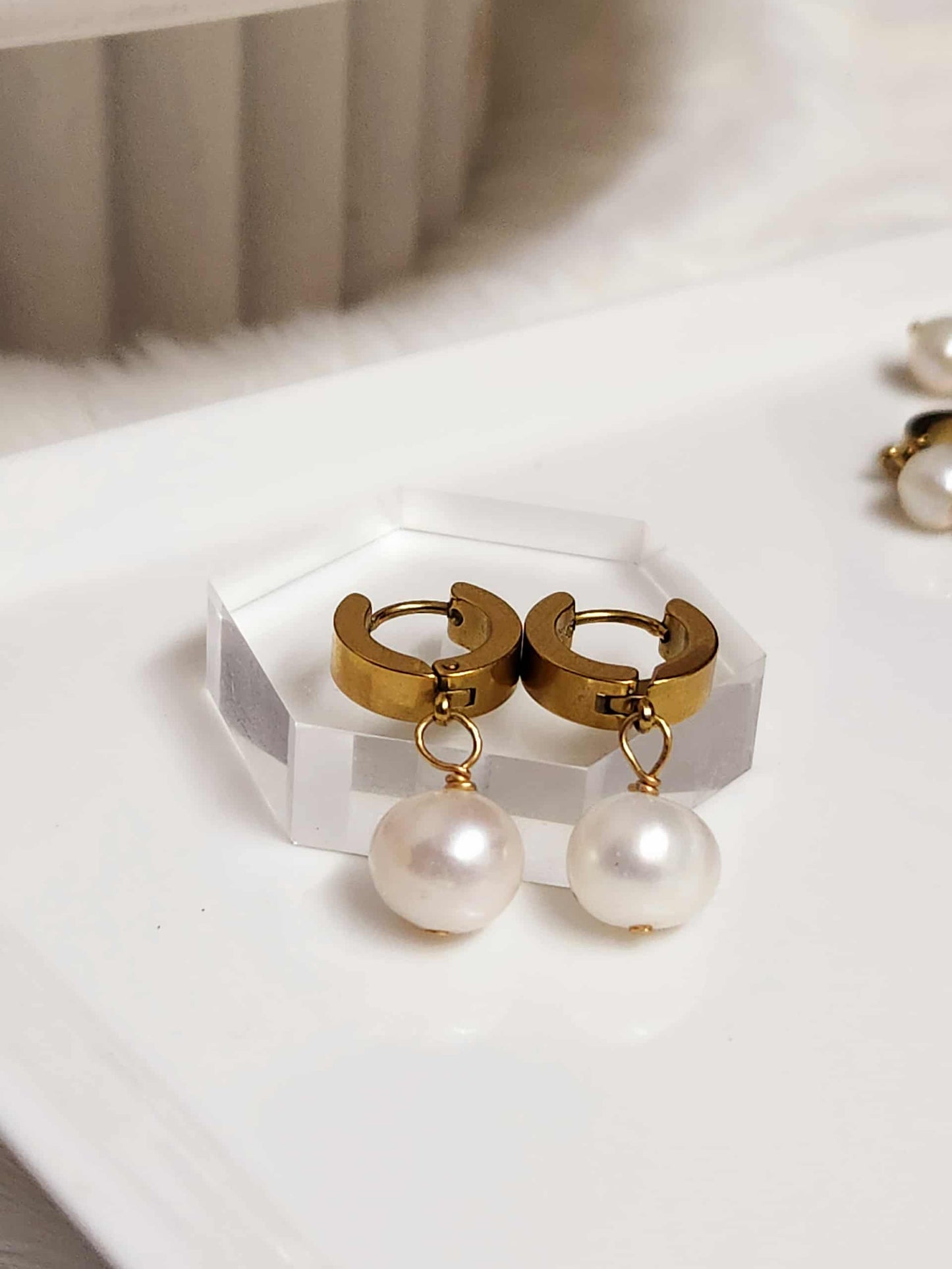 Dainty Marigold Pearl Drop| Fresh water Pearl Jewelry