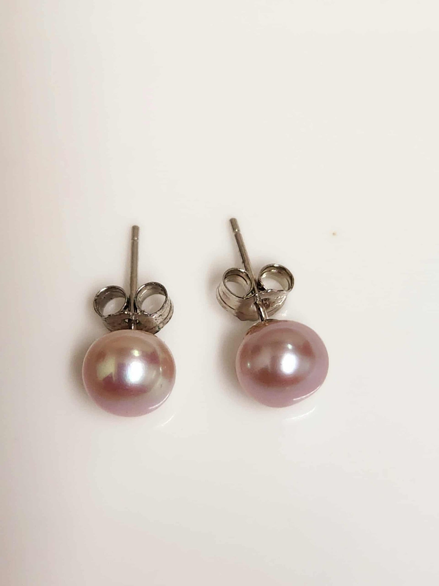 Lavender Pearl Silver Earring Studs  | Freshwater Pearl Studs