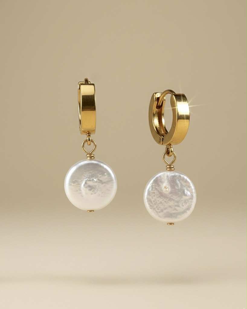 Luna Magnolia| Baroque Pearl Hoop Earrings
