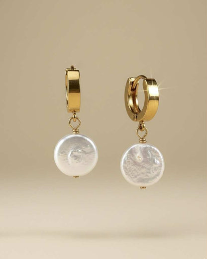 Luna Magnolia| Baroque Pearl Hoop Earrings