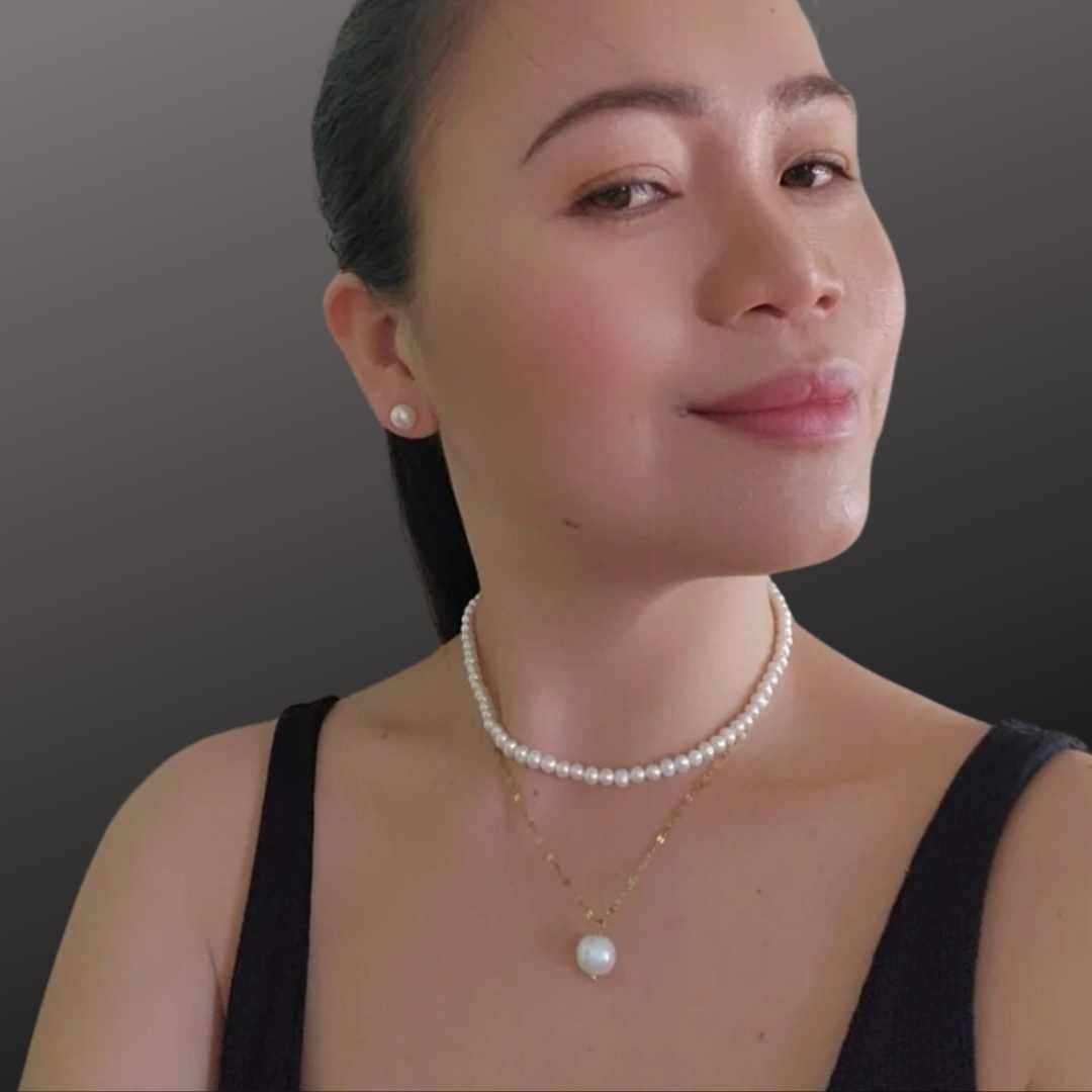 Enchantress' Embrace Double Layer Pearl Choker Necklace