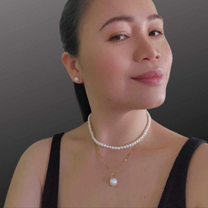 Enchantress' Embrace Double Layer Pearl Choker Necklace