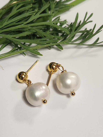 Bluebell Bliss Pink Pearl Gold Earrings