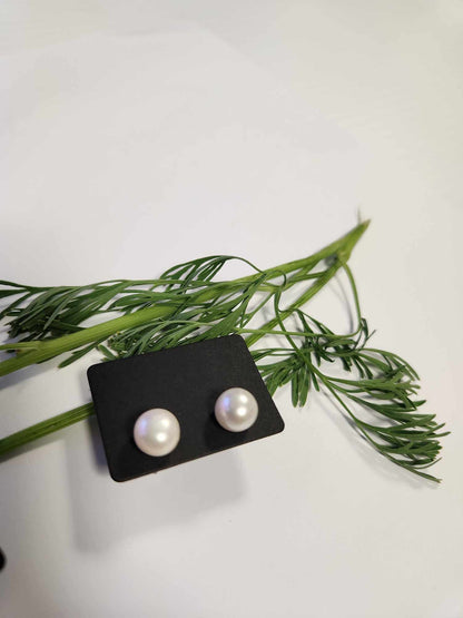 Lavender Pearl Silver Earring Studs  | Freshwater Pearl Studs