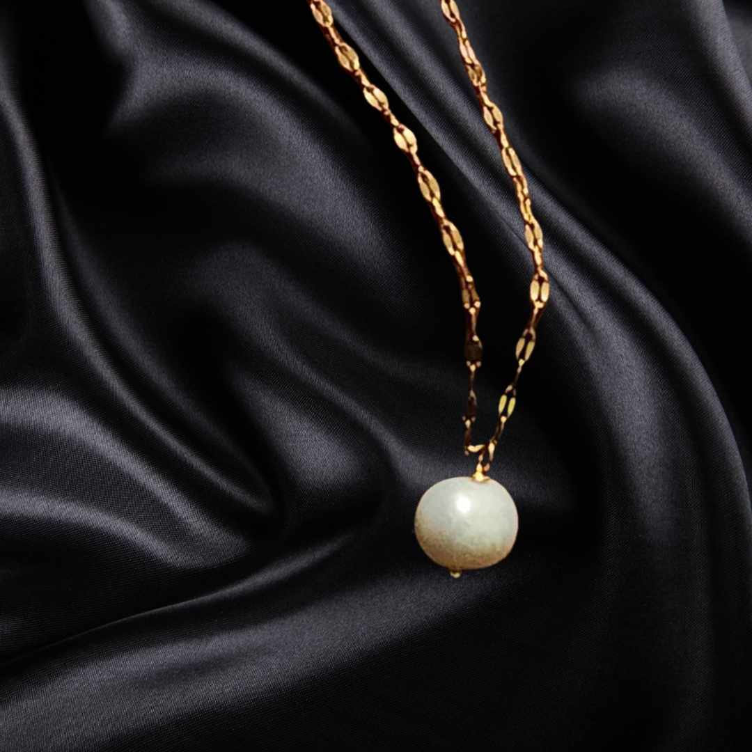 Simple Pearl Gold Necklace | Fresh water Pearl Necklace