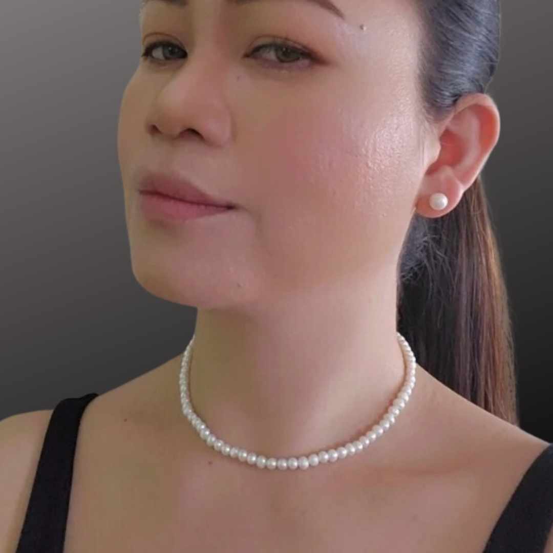 Enchantress' Embrace Double Layer Pearl Choker Necklace