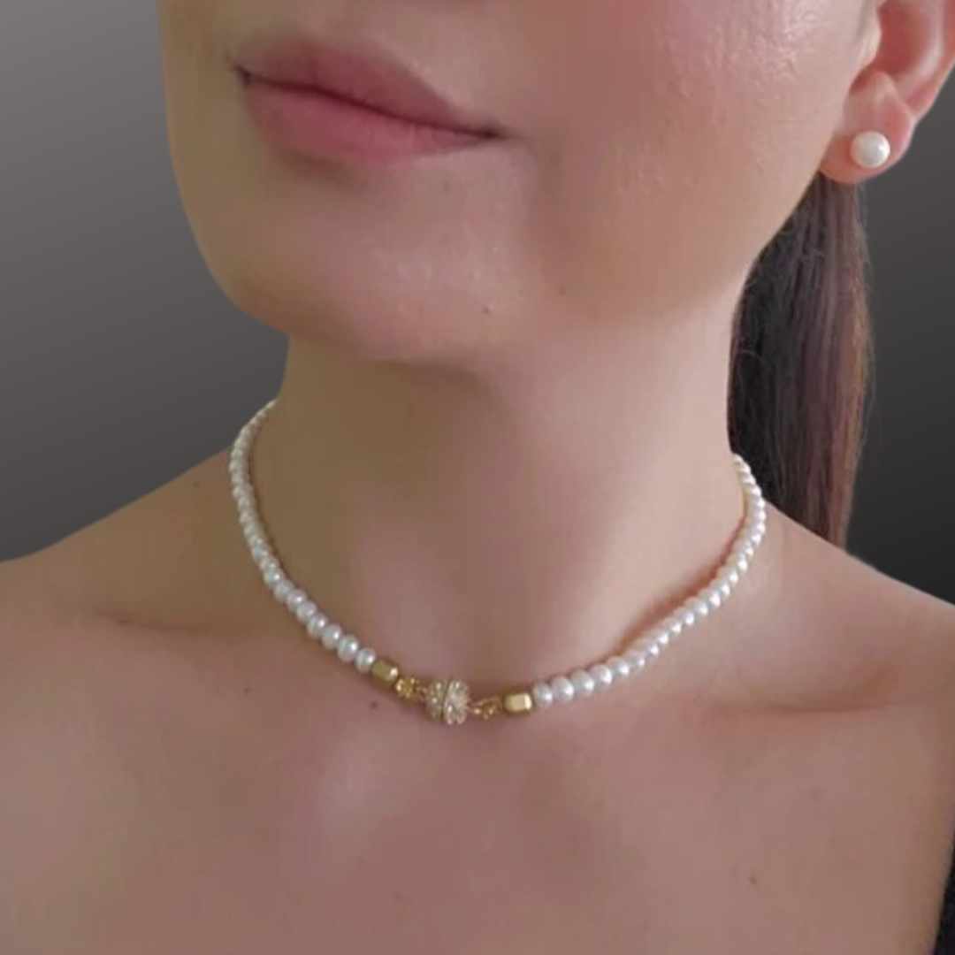 Enchantress' Embrace Double Layer Pearl Choker Necklace