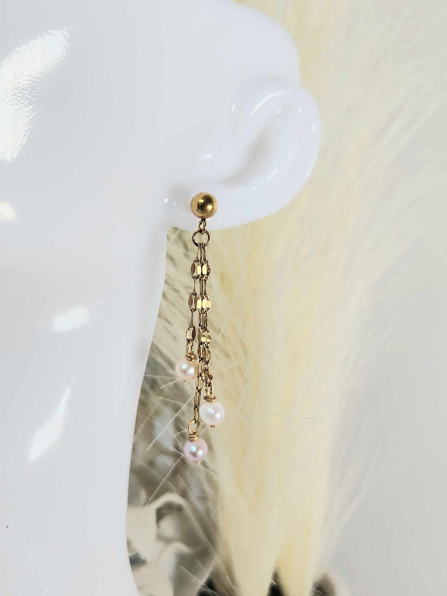 Dhalia Daze Drop Dangling / Freshwater Pearl Earrings