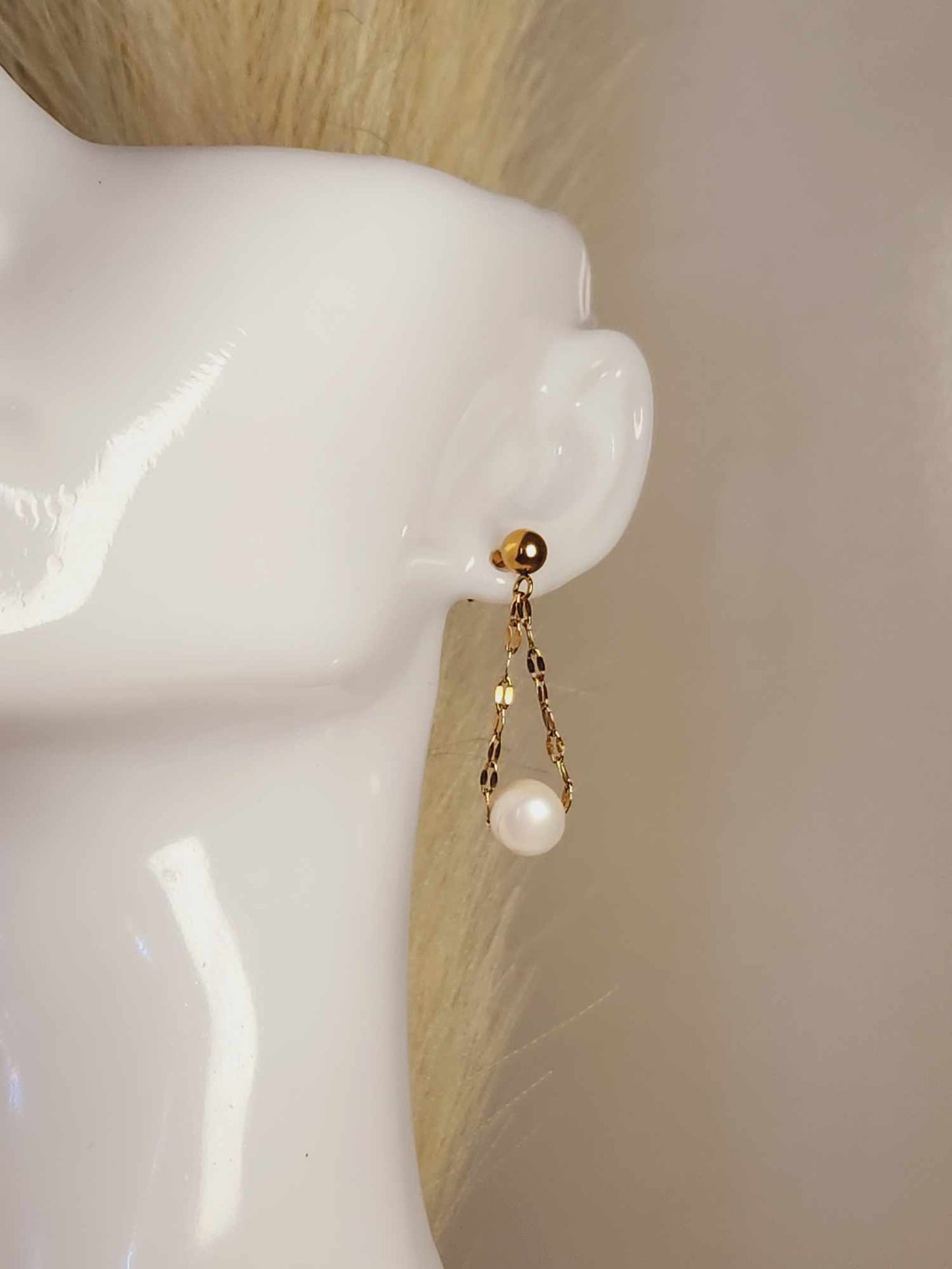 Buttercup Pearl Zirconia Earrings| Fresh water Pearl Jewelry