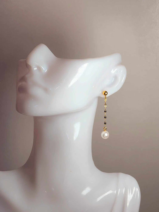 Tulip Long Dangle Pearls | Freshwater Pearl Earrings