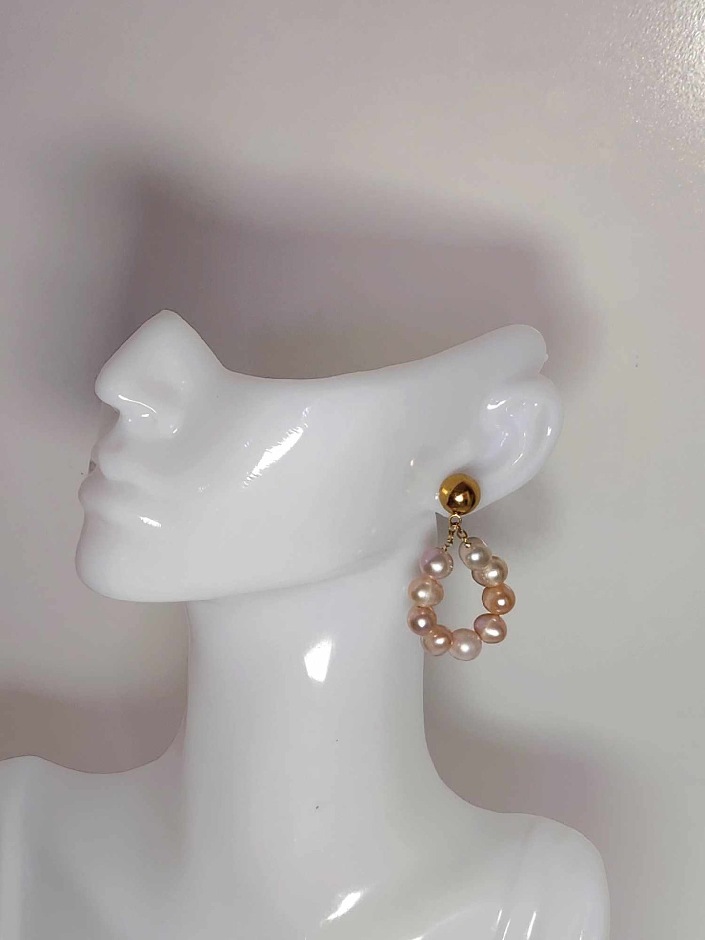 Daisy Delight Chain Pearl Earrings | Freshwater Pearl Studs