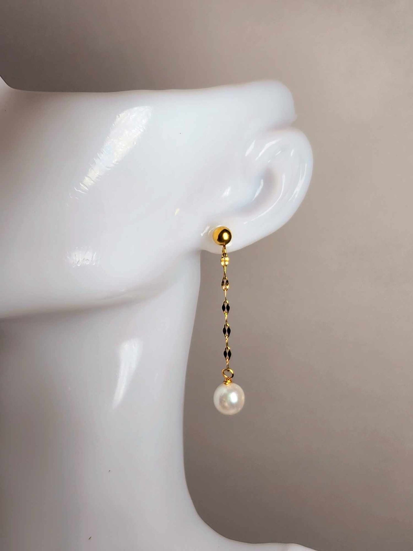 Tulip Long Dangle Pearls | Freshwater Pearl Earrings