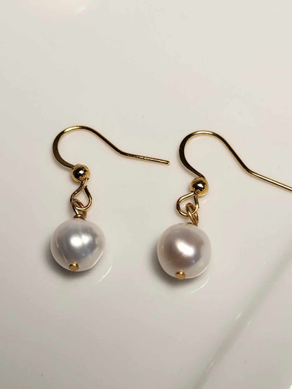 Enchanting Magnolia Pearl Hook Earrings