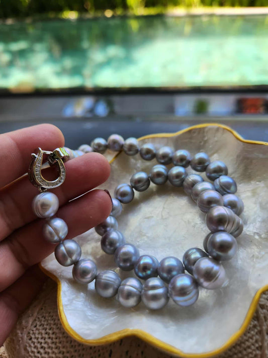 Iris Grey Freshwater |Pearl Necklace