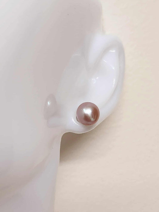Lavender Pearl Silver Earring Studs  | Freshwater Pearl Studs