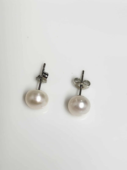 Lavender Pearl Silver Earring Studs  | Freshwater Pearl Studs