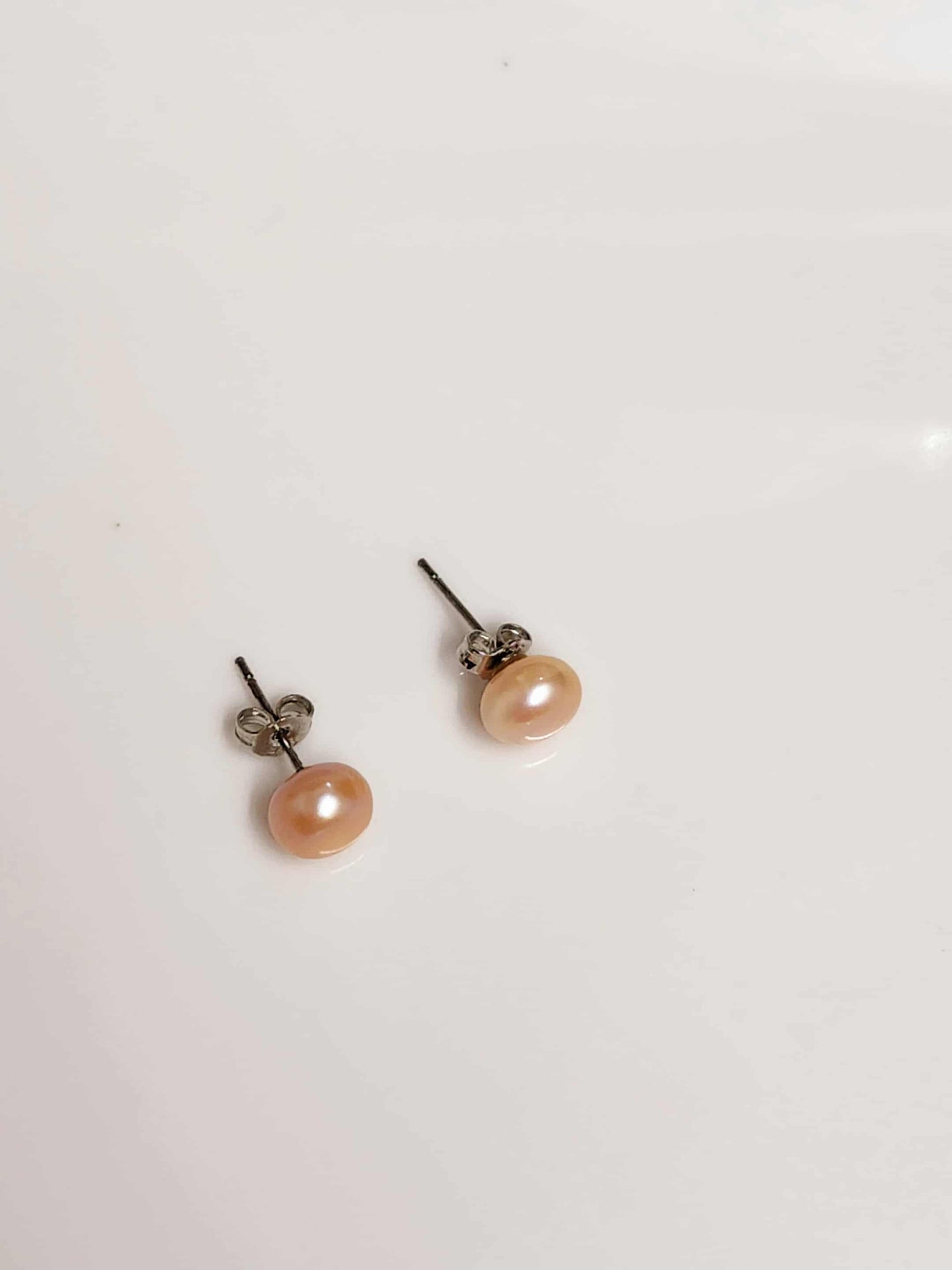 Lavender Pearl Silver Earring Studs  | Freshwater Pearl Studs