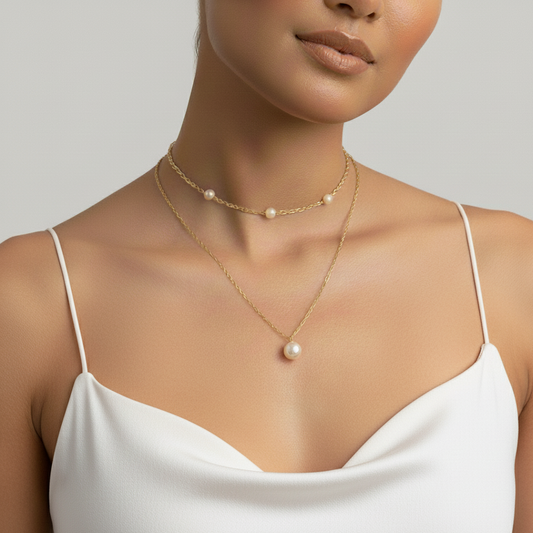 Aurelia | Layered Pearl Necklace