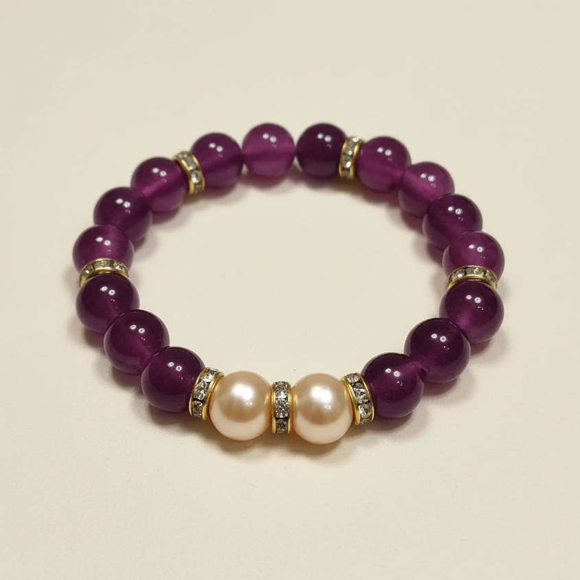 Liatris | Amethyst & Pearl Beaded Bracelet