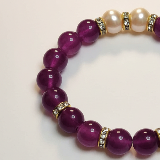 Liatris | Amethyst & Pearl Beaded Bracelet