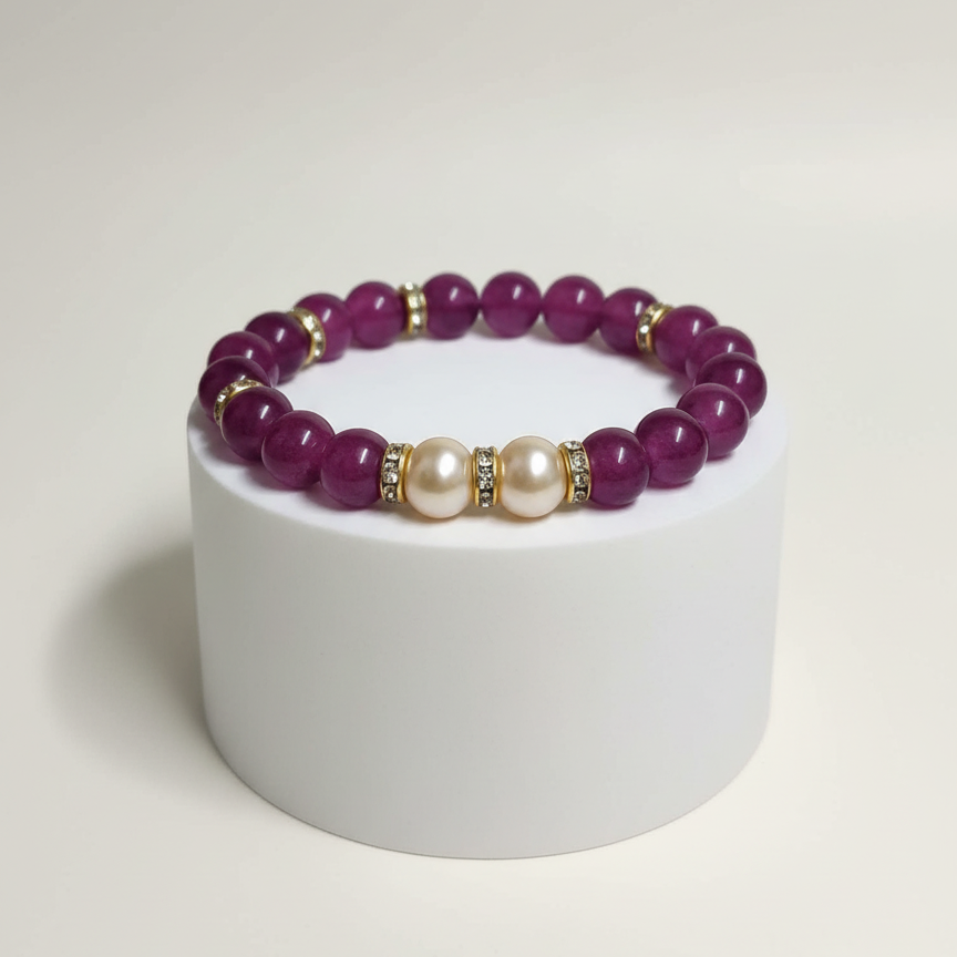 Liatris | Amethyst & Pearl Beaded Bracelet