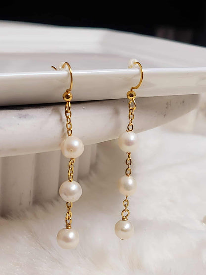 Orchid Cascade Pearl Earrings| Freshwater Pearl