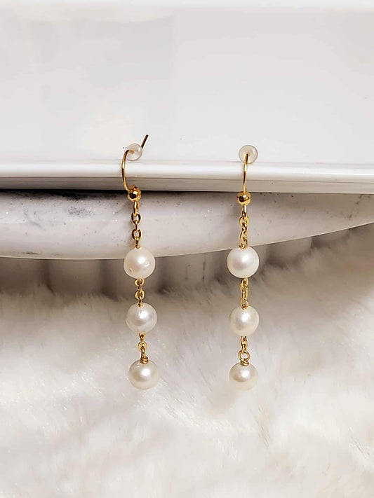 Orchid Cascade Pearl Earrings| Freshwater Pearl